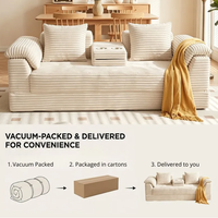 Canapé-lit convertible deux places avec fonction inclinable, porte-gobelets escamotable et poches de rangement – Idéal pour appartement