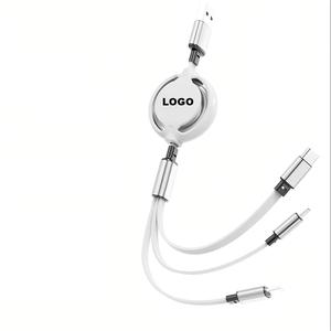 Vendita calda portatile Usb un Multi cavo di ricarica, 3 in <span class=keywords><strong>1</strong></span> cavo di ricarica retrattile veloce può Logo personalizzato - Product Image 4