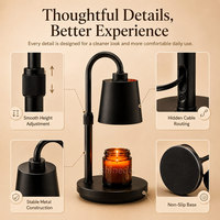 Lampe chauffe-bougie électrique à intensité variable, diffuseur d'arômes et de parfums avec chaleur réglable pour la maison, la décoration de chevet et les cadeaux