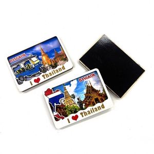 Imán de nevera de madera MDF con forma personalizada 3D de Bangkok, recuerdo de vacaciones de verano de Tailandia 2025, venta al por mayor, imán de nevera de madera personalizado - Product Image 1