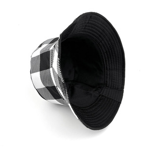 Gorro de Pescador Personalizado 2026 con Bordado 3D a Cuadros, Unisex, Texto Personalizado, Blanco y Negro, para Viajes al Aire Libre, Casual, 100% Algodón - Product Image 1