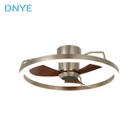 Ventilateur de plafond LED circulaire moderne à double fonction (suspension et aspiration) avec télécommande pour salon d'hôtel