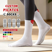 Chaussettes de yoga et de fitness d'intérieur de haute qualité, couleur unie, personnalisables pour le Pilates