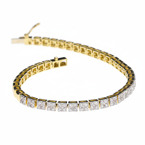 Pulsera de Cadena de Tenis de Lujo con Diamantes Naturales de 2.06 Quilates, Oro de 14k y Plata de Ley, Chapada en Rodio, Corte Brillante, para Mujer, para Bodas - Product Image 1
