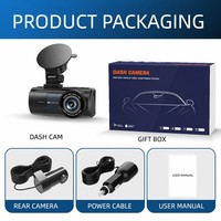Kamera Dasbor MINI 3.18 Inci 4K Lensa Ganda Kamera Belakang Tahan Air WIFI DashCam G-Sensor Perekam Loop Time-Lapse DVR