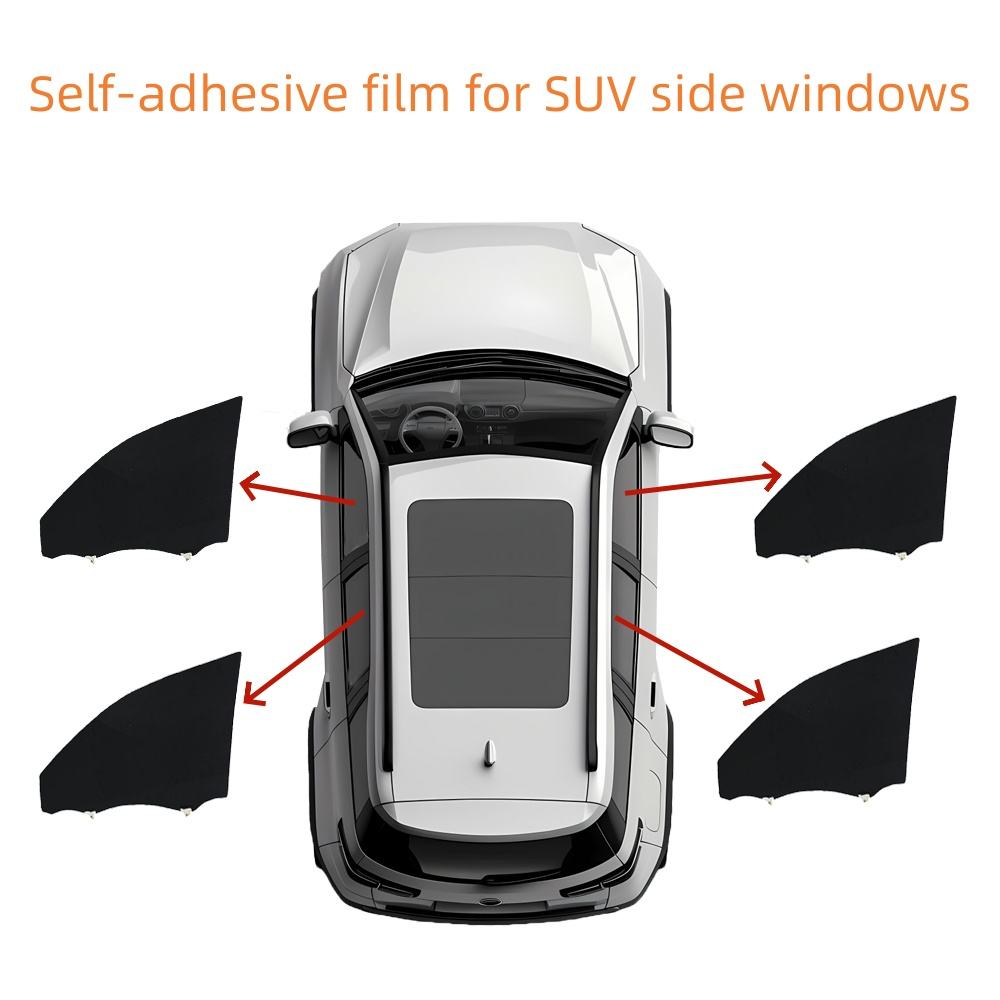 Film autocollant noir pour vitres latérales SUV : 150*110 cm