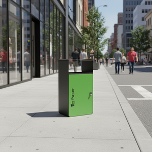 Großer Outdoor-Müllcontainer aus Stahl für Parks, Straßen und Kantenbereiche – Gewerblicher Recycling-Mülleimer aus Metall - Product Image 6