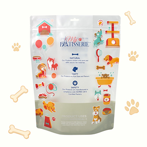 Custom Matte Finishing Wieder versch ließbarer Reiß verschluss Steh beutel Tiernahrung Verpackung Taschen - Product Image 1