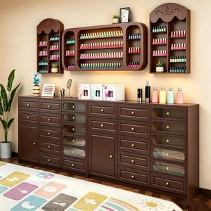 Armoire à vernis à ongles rétro, armoire de rangement pour vernis à ongles, vitrine, armoire sur pied, armoire de rangement pour outils de beauté, wa - Product Image 2