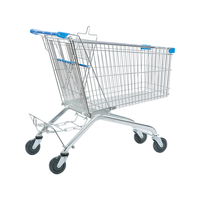 Chariot de courses en fil style européen personnalisé, accessoire de supermarché, pratique, 100 L