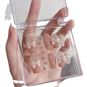 Vente en gros d'<span class=keywords><strong>ongles</strong></span> longs artificiels de luxe <span class=keywords><strong>faux</strong></span> <span class=keywords><strong>ongles</strong></span> en acrylique de marque privée avec de la colle cadeau de la Saint-Valentin <span class=keywords><strong>ongles</strong></span> à presser design - Product Image 1