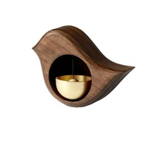 Carillon de porte en bois sculpté, pendentif en forme d'oiseau, style japonais minimaliste, rappel d'ouverture de porte, cadeau à suspendre à la porte
