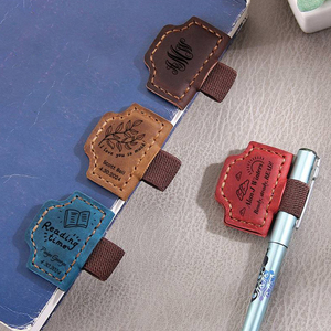Magnetic Leather Bookmark with Pen Loop Branded Bookmark with Magnet & Pen Loop Customized for Business Giveaways