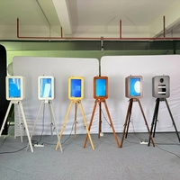 Photomaton double face en chêne haut de gamme, personnalisable, vente directe OEM, avec étui portable pour événements commerciaux – Meilleures ventes