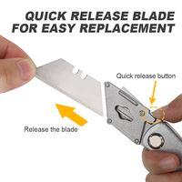 Couteau utilitaire pliant YUEYANG, lame SK5 à changement sans outil, bouton en alliage d'aluminium, coupe-boîte de poche, clip ceinture, couteau pliant OEM/ODM