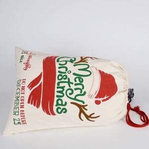 Sacs à cordon de Noël 2026 très populaires, grands sacs en coton écologiques, sacs de rennes et de Père Noël, sacs cadeaux de Noël à cordon - Product Image 4