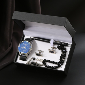 IStapromo Gifts Father's Day Gift Set Watch Keychain Pen <b>Cufflinks</b> Four Sets of Business Men With Hand Gift <b>Box</b> Wholesale - Product Image 4