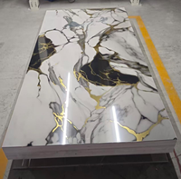 Feuille de PVC multi-usages effet marbre UV pour panneau mural, décoration de meubles