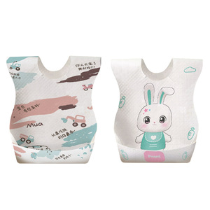Baby Disposable Bibs With Animal Print For 0-12 Months Feeding Protection - Product Image 1