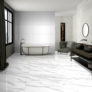 Azulejos de Porcelana Brillante para Piso, 600x1200mm, Imitación de Piedra, Textura Pulida, Diseño Minimalista para Interiores de Baño - Product Image 1