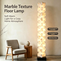 Lampe de sol empilée en marbre espagnol de luxe, tour à 15 niveaux, lumière LED tricolore superposée pour salon, chambre, hall d'hôtel