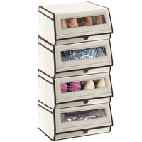 Boîtes de rangement pour placard en tissu empilable moderne pliable personnalisé bacs organisateur de chaussures avec couvercle