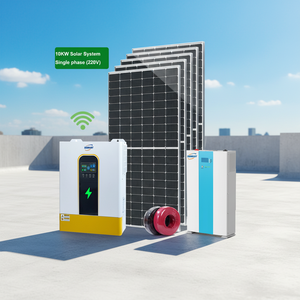 Systèmes d'énergie solaire monocristallins et polycristallins 10 kW MPPT Lithium-ion pour usage domestique, bon prix, systèmes d'énergie solaire 10 kW - Product Image 1