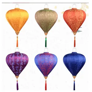 Wholesale Restaurant Decoration Festival Event Party Supplies Jacquard Silk Fabric Lanterns Chinese Carton Party Accessories