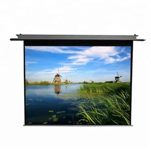 Matt White Electric Motorized in Ceiling Projection Screens Video smart projector Screen for Projector