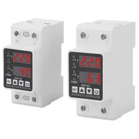 Relais de protection contre les surintensités et les sous-tensions, protection sur rail DIN, 40A 63A 220V, dispositif de protection contre les courants résiduels réglable