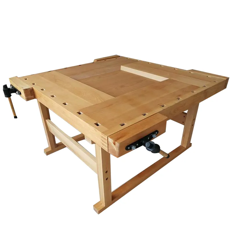 学校の木工教室のための正方形の木工ベンチテーブル