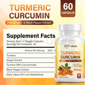 CHTNature özel etiket eklemleri destek takviyeleri zerdeçal özü zencefil <span class=keywords><strong>Curcumin</strong></span> kapsüller - Product Image 3