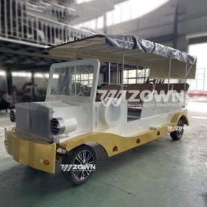 รถชมวิวไฟฟ้า ZOWN สไตล์วินเทจ สีขาว-เหลือง พร้อมหลังคา สำหรับงานหรูหรา - Product Image 2