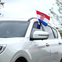 Drapeau de voiture personnalisé de la Croatie en polyester de qualité supérieure pour les festivals sportifs européens et les rassemblements en plein air en bord de mer