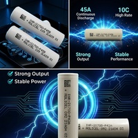 Cellules Li-ion cylindriques authentiques Molicel 21700 Inr21700-P45B batterie rechargeable 4500 à décharge 21700 mAh 45A P45B