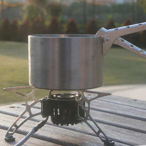 Réchaud de camping au <span class=keywords><strong>propane</strong></span> en acier multifonction léger et portable de 500 ml avec ustensiles de cuisine pour la randonnée et la cuisine en plein air - Product Image 3