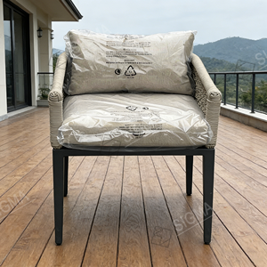 Poltrone da Esterno Sigma in Rattan PE Intrecciato con Telaio in Alluminio, Resistenti alle Intemperie, con Cuscino sullo Schienale - Le Più Vendute - Product Image 2