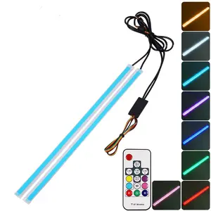 UNJOYLIOD Led RGB 30CM 45CM 60CM Flexible LED DRL RGB Daytime Running Lights Turn Signal Car Light ledストリップライトStreamer