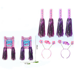 Usine métallique argent Cheer équipement en plastique carré accessoires de danse pompons Cheerleading pompons décoration de fête - Product Image 2