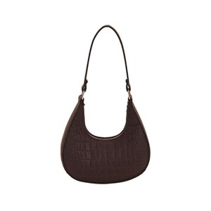 Bolso de fieltro de color liso para mujer, estilo coreano, con patrón de piedra, cremallera y correa única, informal, novedad de otoño. - Product Image 5