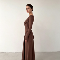 Robe Longue Décontractée et Élégante pour Femme, Couleur Unie, Coupe Ample, Nouvelle Collection Printemps-Été 2026 Europe-Amérique