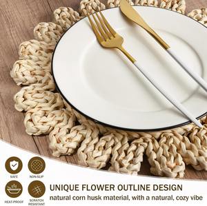 Pure handmade Tassel <b>placemat</b> Suitable for wedding hotel home decoration <b>rattan</b> charger plates charger plates <b>rattan</b> - Product Image 3