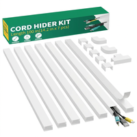 Goulotte de câblage flexible autocollante en plastique de 100 pouces, découpable, peignable, sans perçage, kit de gestion des câbles pour installation murale