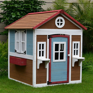 Cabane en bois jardin extérieur arrière-cour fête foraine pour enfants enfants usage domestique vente chaude maison en bois massif pour les enfants à jouer - Product Image 1