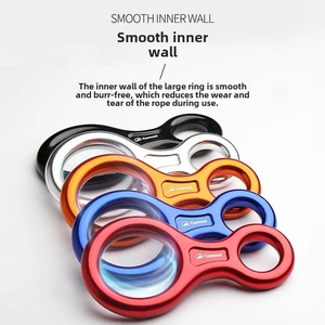 Expédition rapide Noir 8 Anneaux En Aluminium Descendeur 35KN Dispositif D'assurage Rope Grab pour Rappel Équipement De Protection Contre Les Chutes - Product Image 2