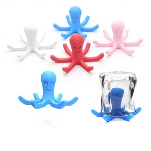 Égouttoir à bouteilles autoportant en forme de pieuvre bleu et rose, support de séchage pour tasses, pièce décorative - Product Image 1