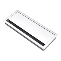 Noir argent 300mm * 120mm matériel de meubles de bureau rectangulaire en alliage d'aluminium fermeture souple câble fil boîte de gestion