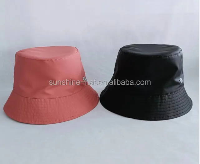 Topi bucket matahari kustom wanita penjualan terbaik fashion baru dengan topi nelayan pinggir lebih lebar kain PU kualitas tinggi