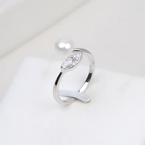 Anillo Abierto Estilo Hoja de Plata S925 para Mujer, Ajustable, Accesorio DIY para Dedos, Soporte Vacío para Perlas, Joyería Moderna de 22 mm - Product Image 1