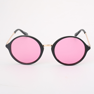 OEM New Arrival Women's Retro Round Sunglasses Plastic Frame Metal Temple UV400 Protection Outdoor,Custom logo,Color Optional - Product Image 2
